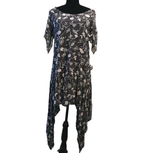 Womens Asymmetrical Whimsigoth Fairy Grunge Floral Flutter Sleeve Size XS  Dress - Picture 1 of 7